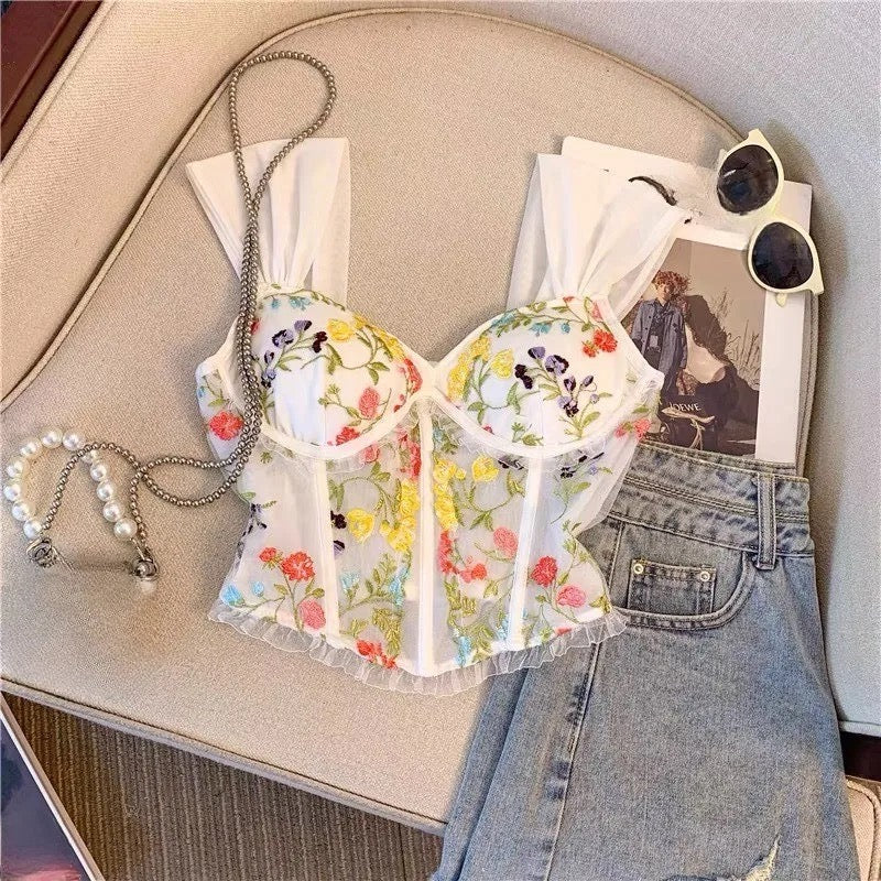 Floral Elegance Corset Top